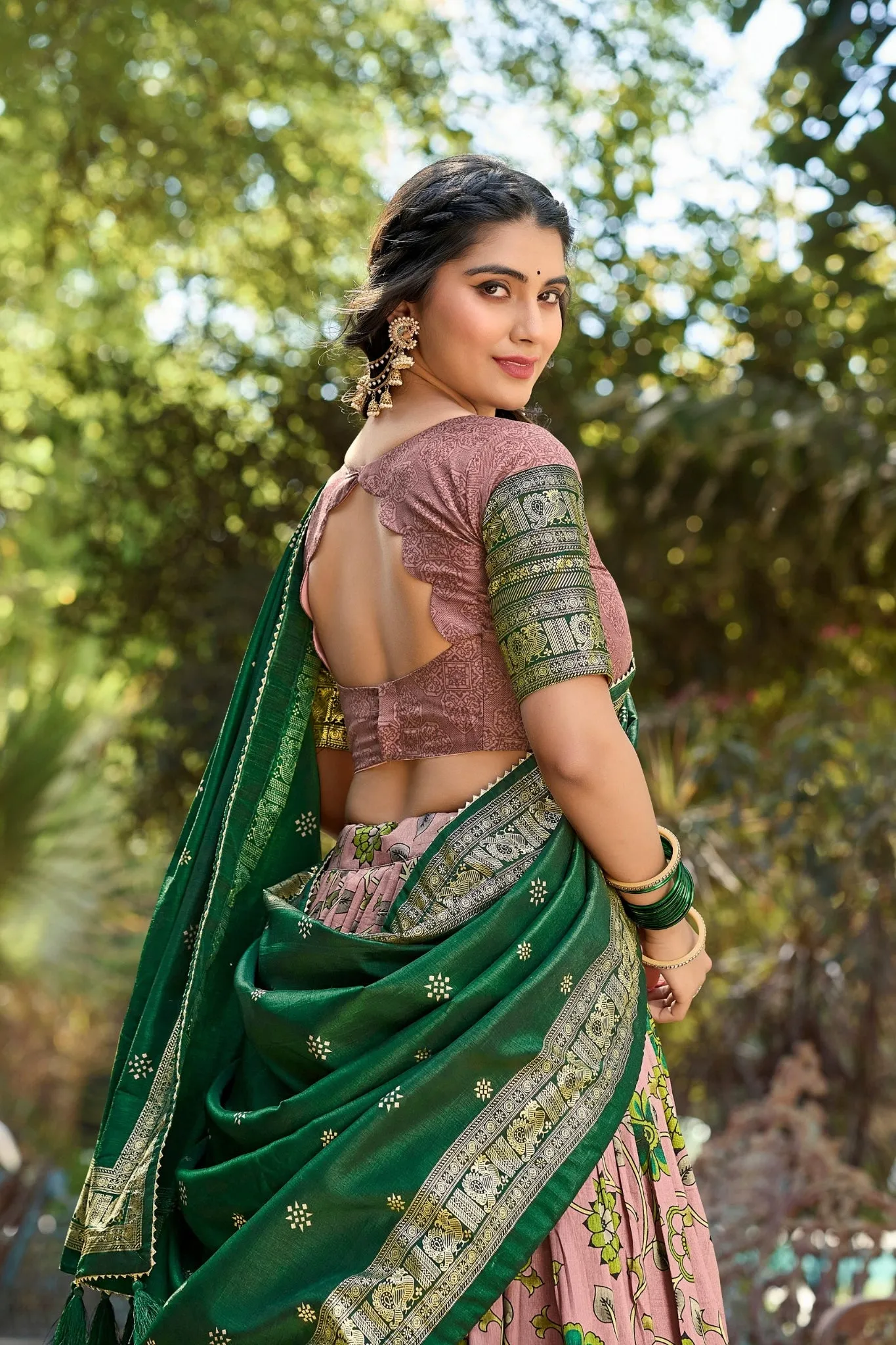 Designed Kalamkari Print Lehenga Choli