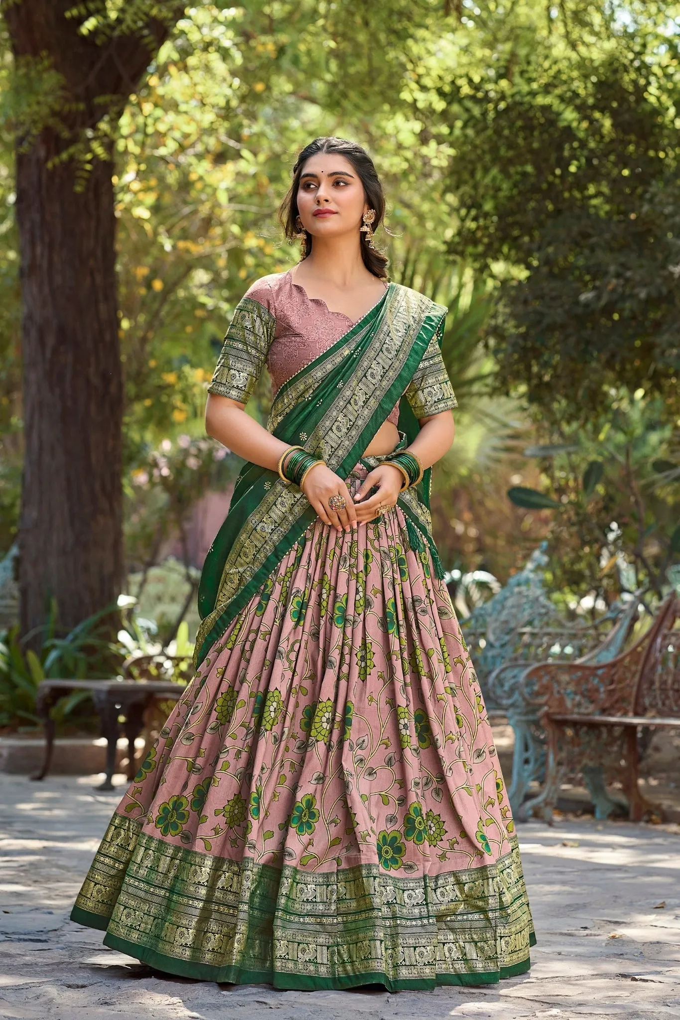 Designed Kalamkari Print Lehenga Choli