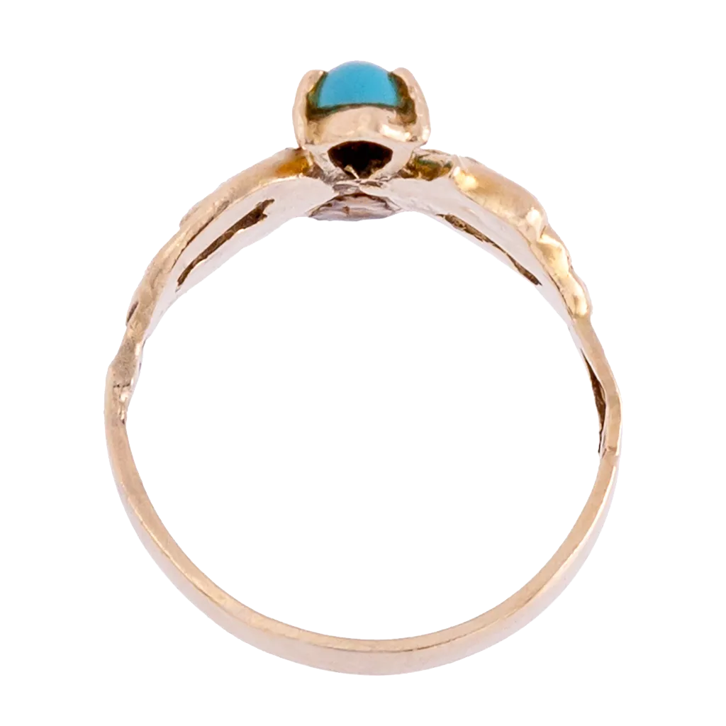 Dragon Art Nouveau Turquoise and Pearl Ring