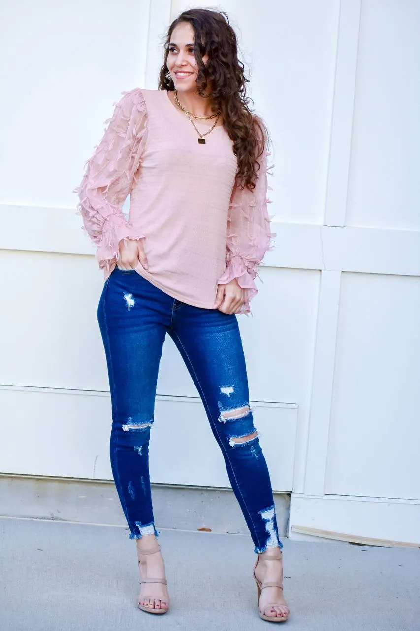 Drive You Crazy Light Blush Blouse