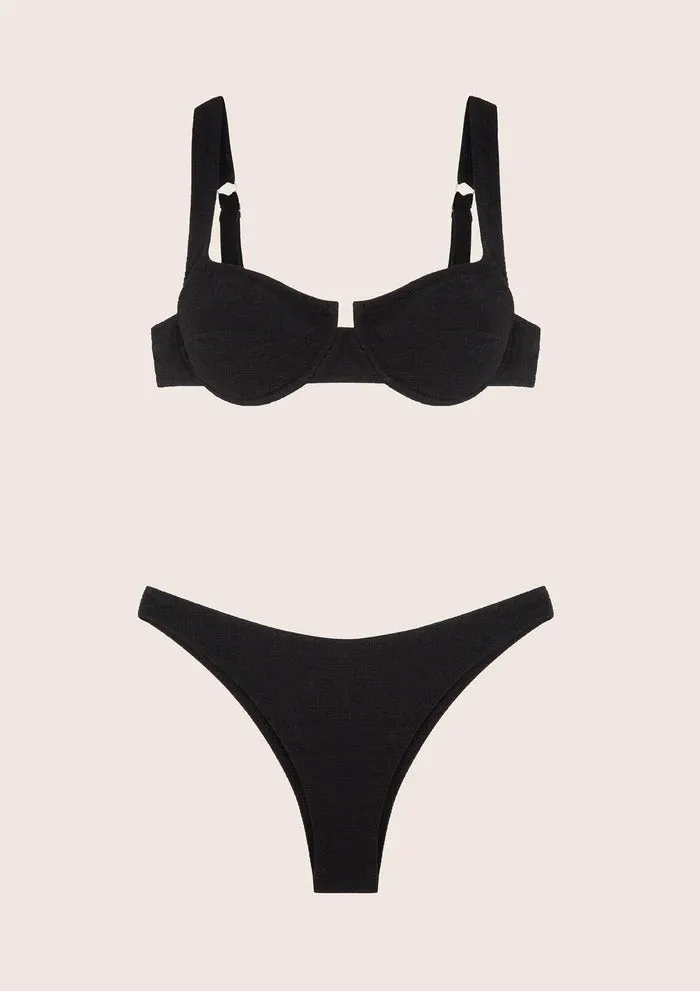 EFFEK BIKINI TOP E SLIP AMERICANO NERO