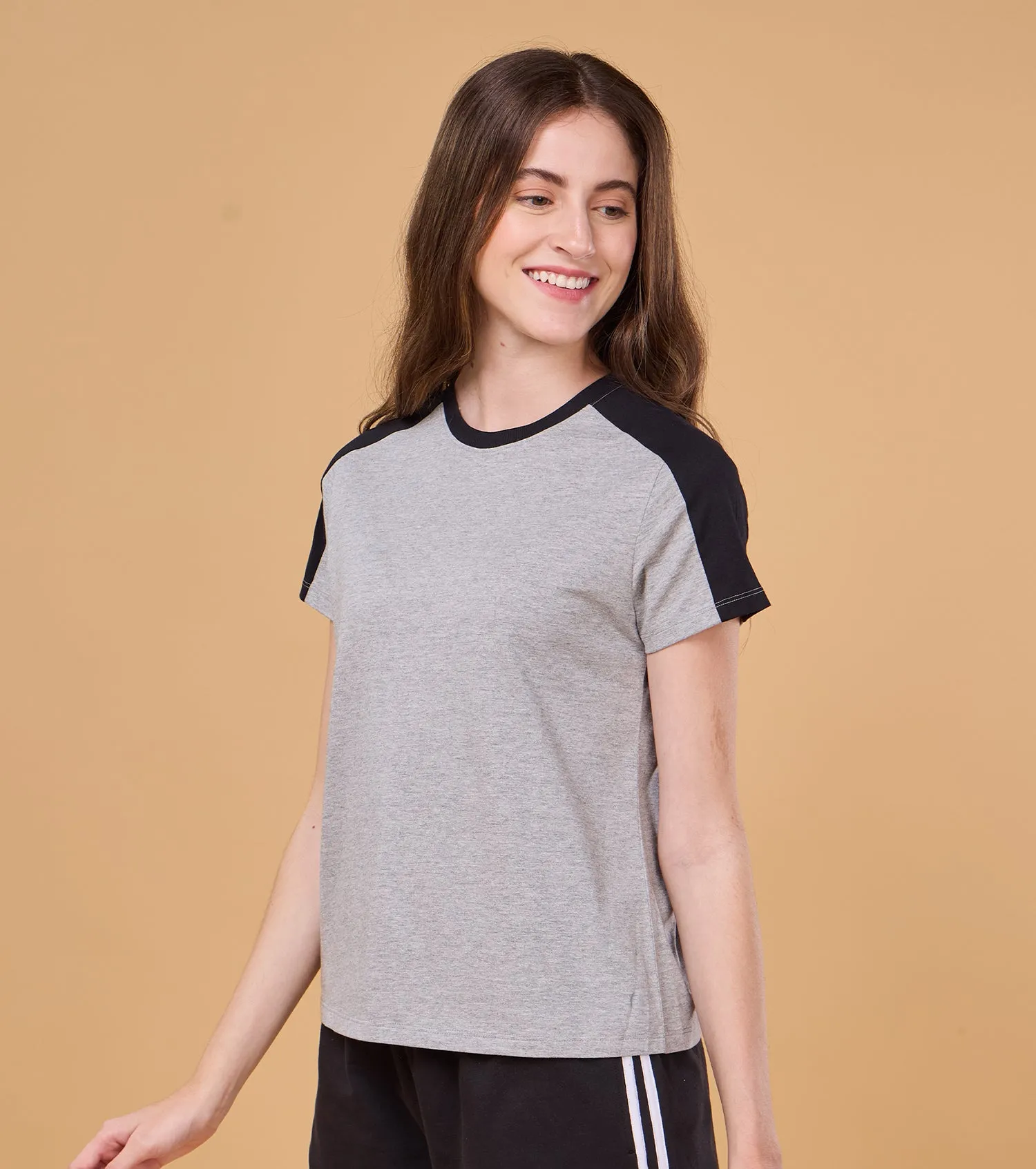 Enamor E306 Basic Cut and Sew Tee - Short Sleeve Cotton T-Shirt with Classic Cut & Sew Detail