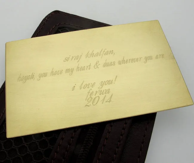 Engraved Wallet Insert Card - Gift for Him