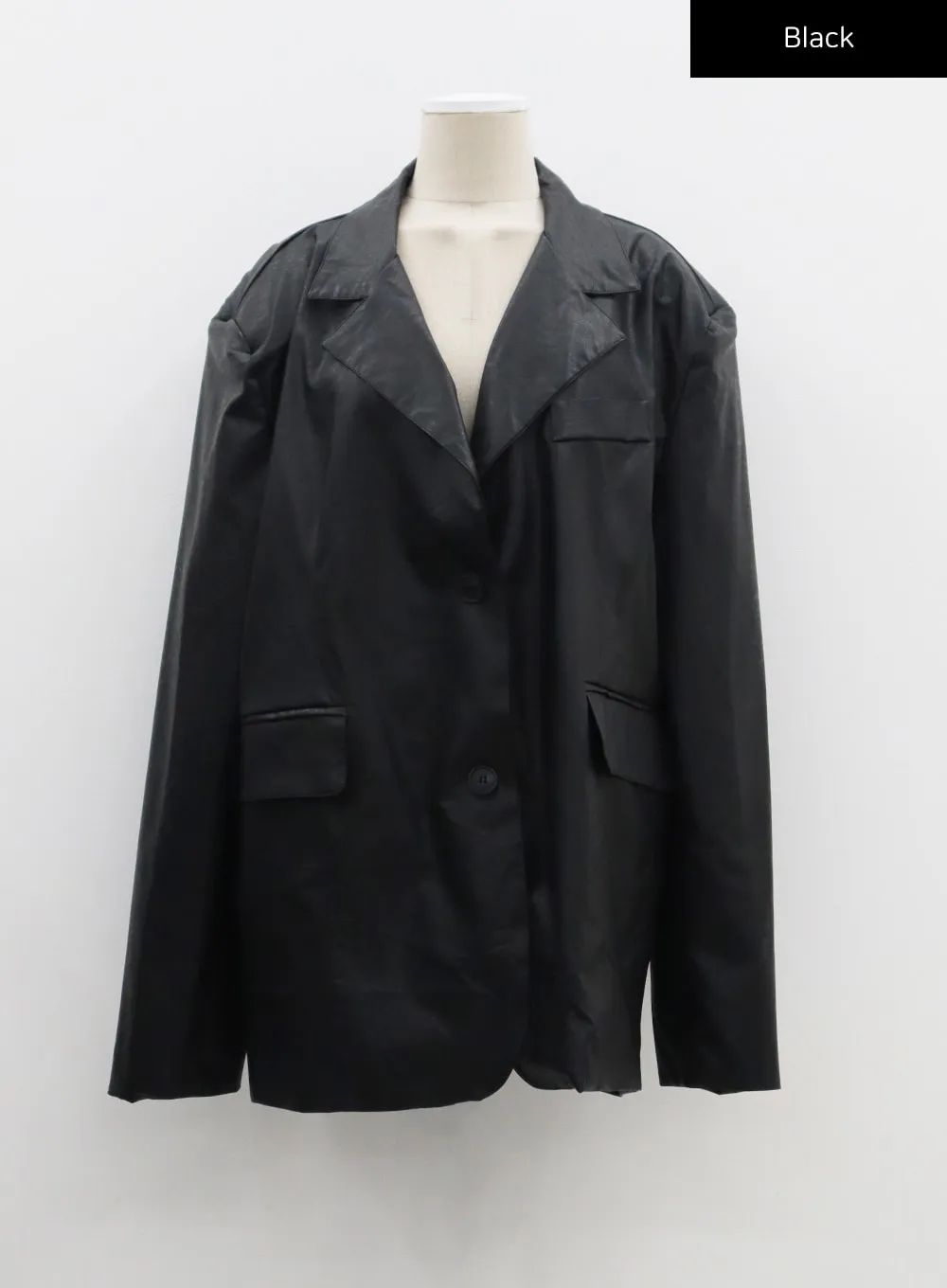 Faux Leather Oversized Jacket CF306