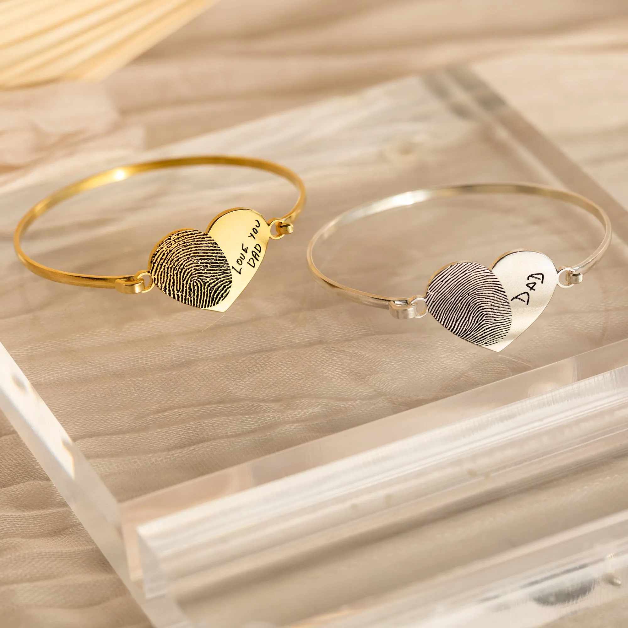 Fingerprint Heart Bangle