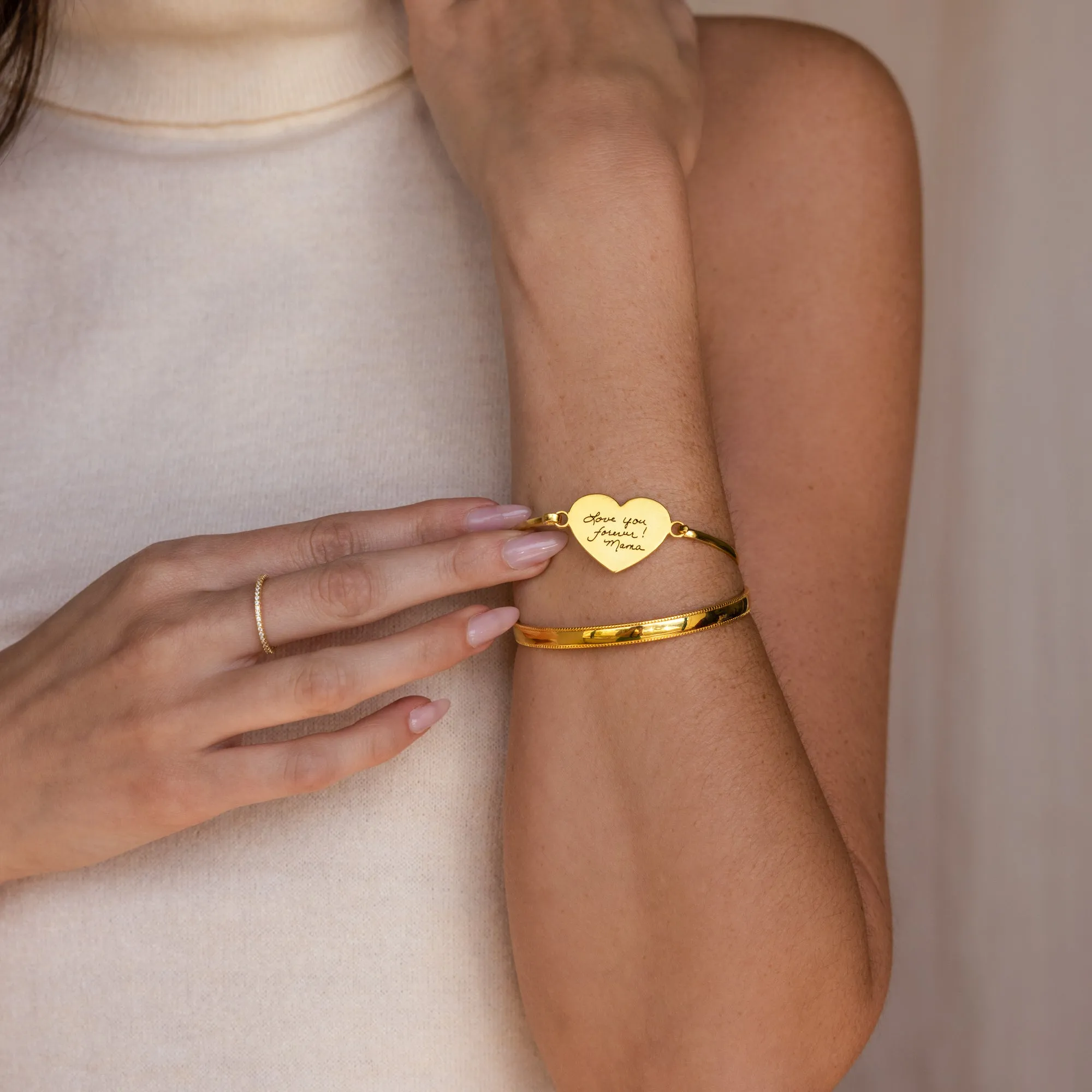 Fingerprint Heart Bangle