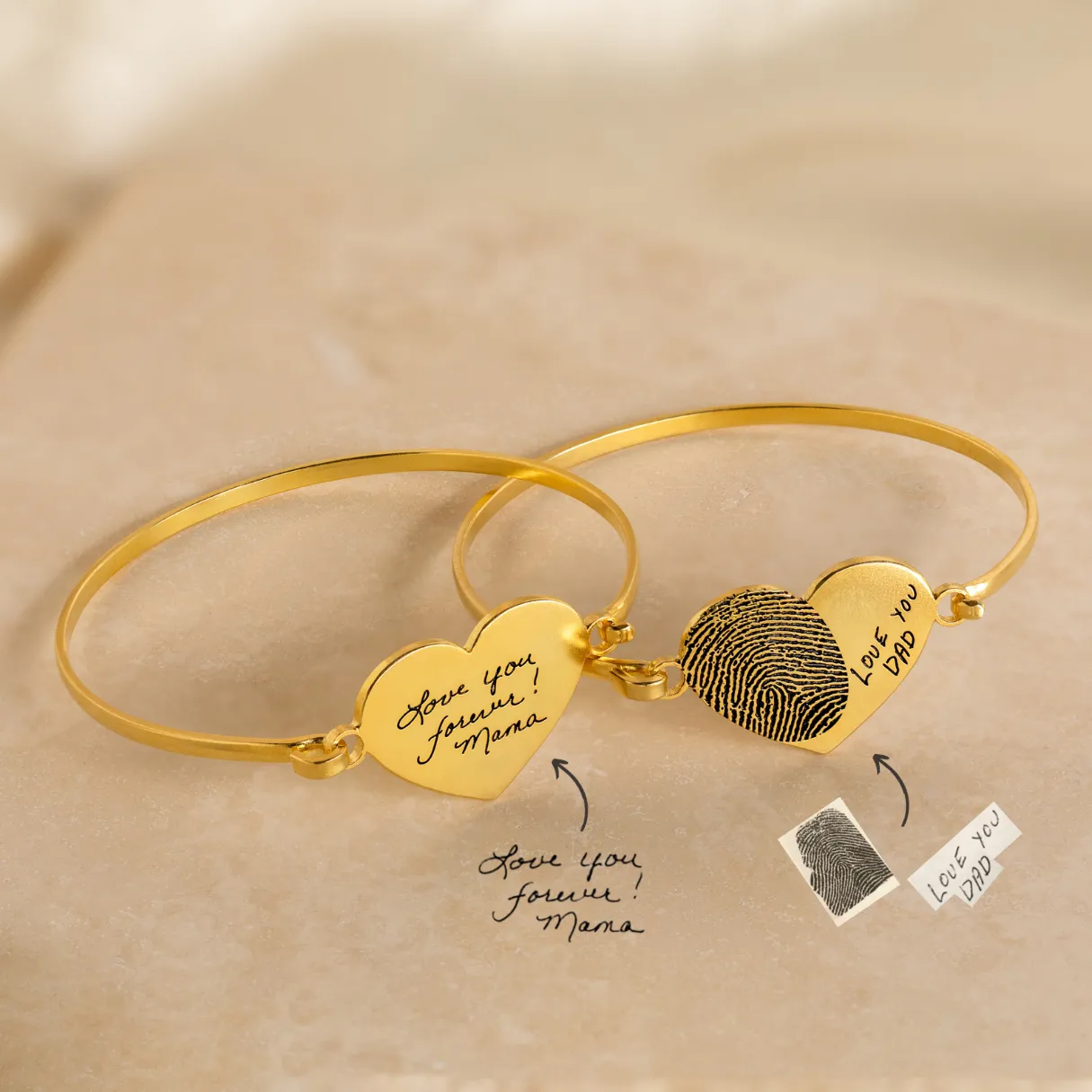 Fingerprint Heart Bangle