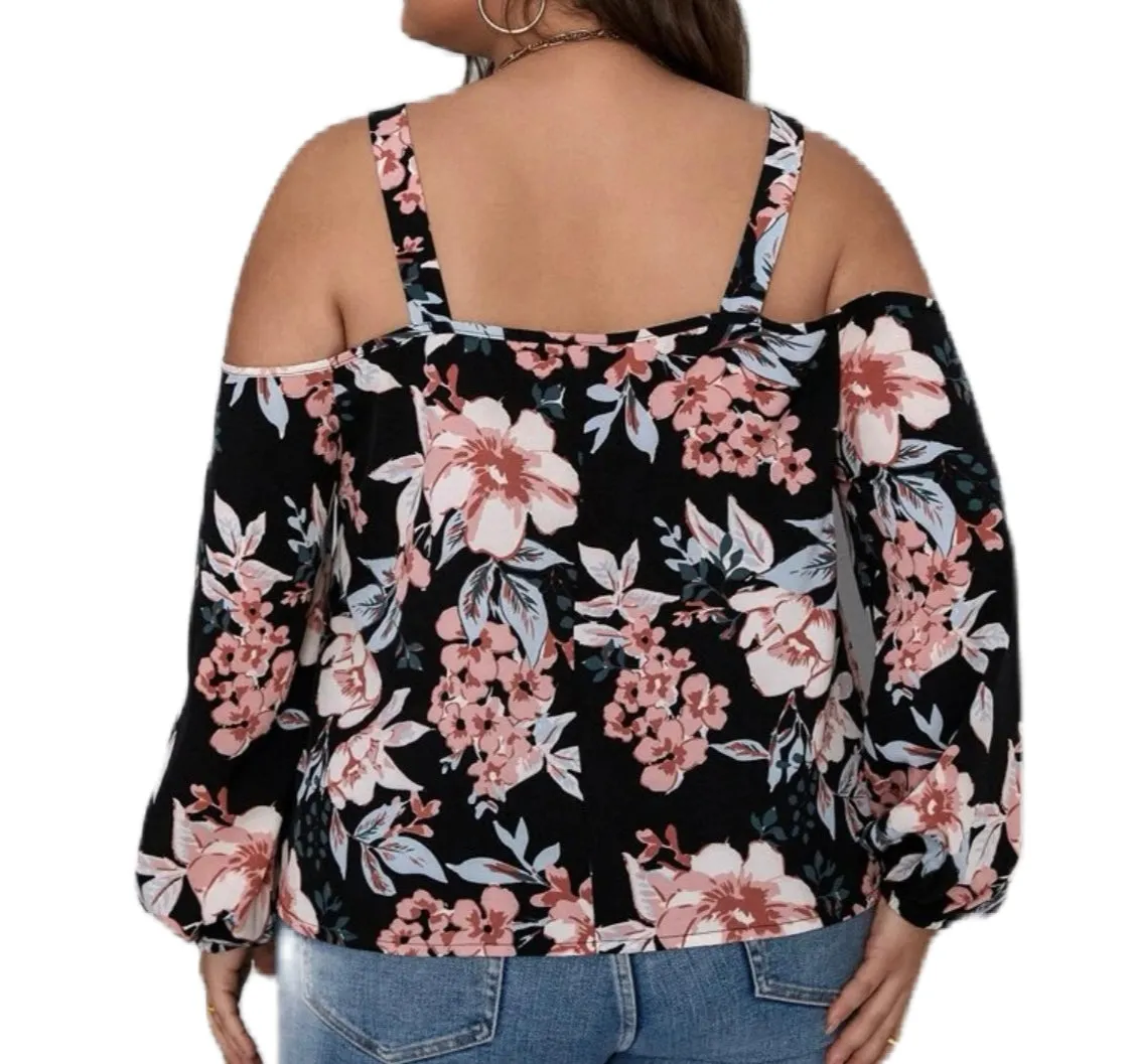 Floral cold shoulder Blouse