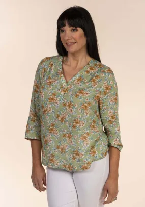 Floral Print Blouse - Green