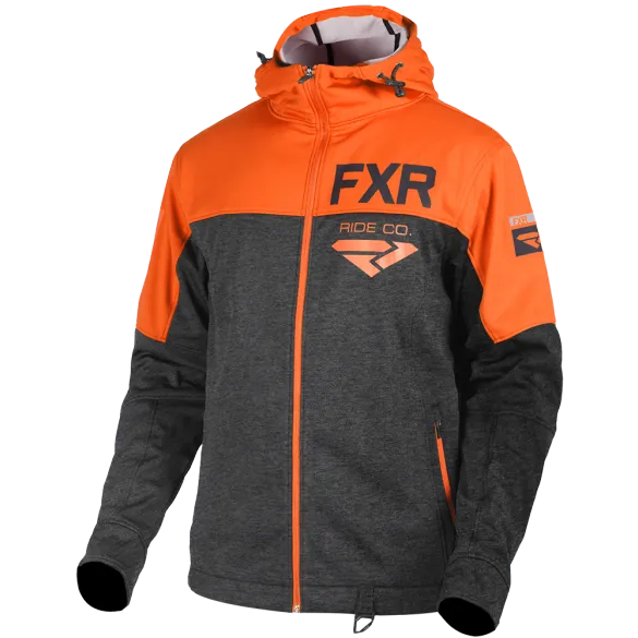 FXR Hydrogen Softshell Hoody Charcoal Orange