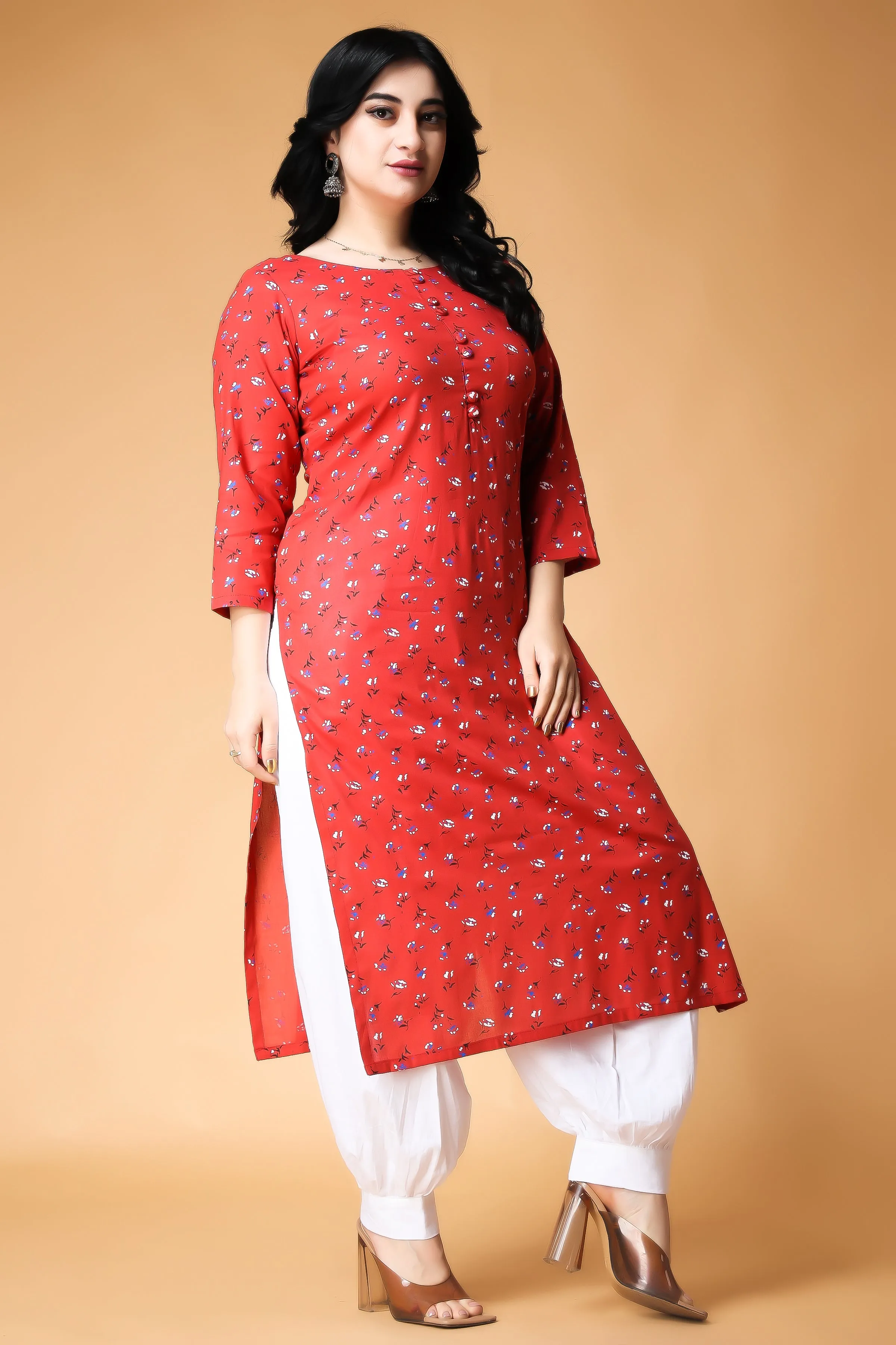 Garden of Roses Rayon Kurta Set