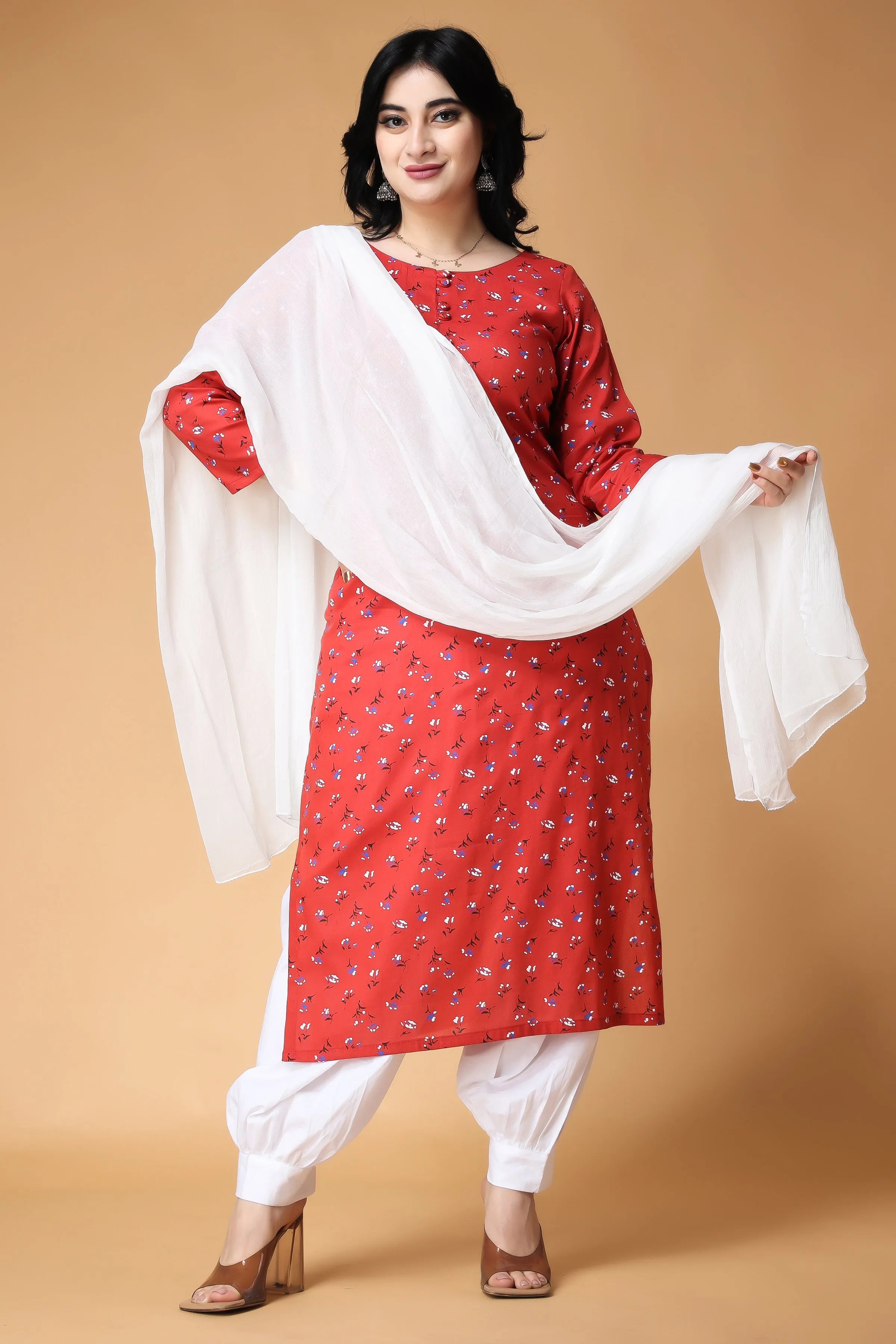 Garden of Roses Rayon Kurta Set