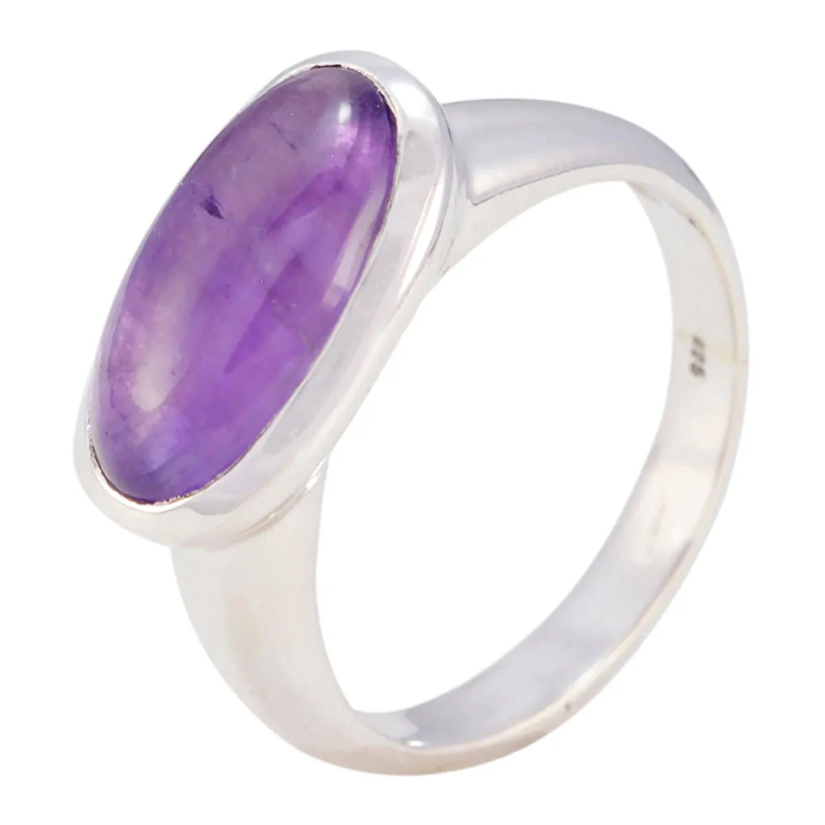 Genuine Gemstone Amethyst Sterling Silver Ring 3d Printing Jewelry