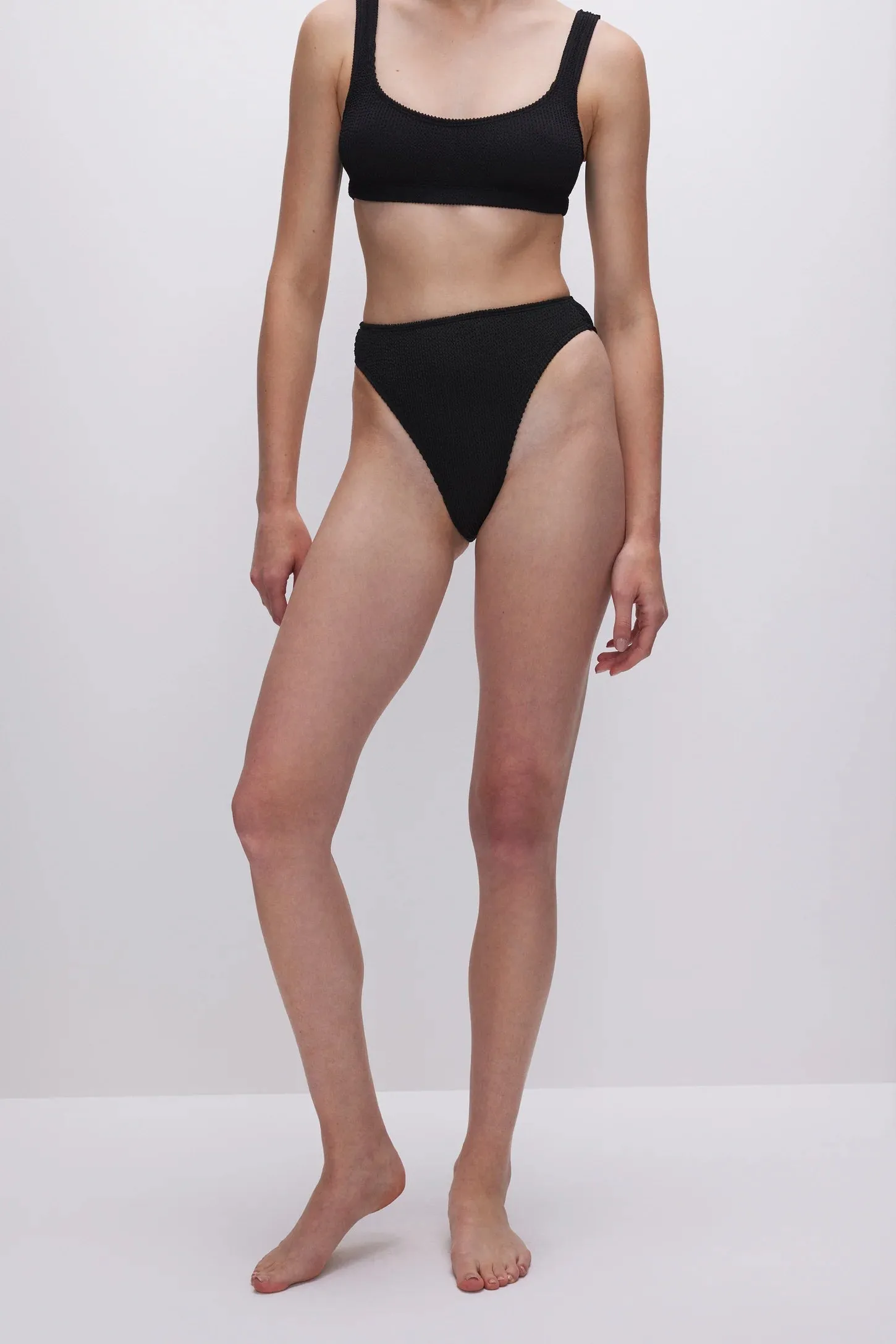 Good American ALWAYS FITS GOOD WAIST BIKINI BOTTOM Black001