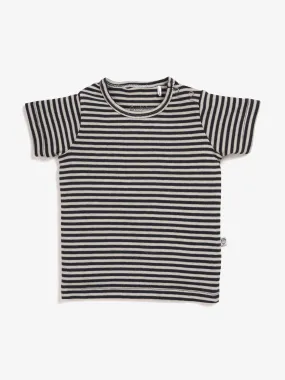 Half sleeve white & black little boys stripes t-shirt for baby