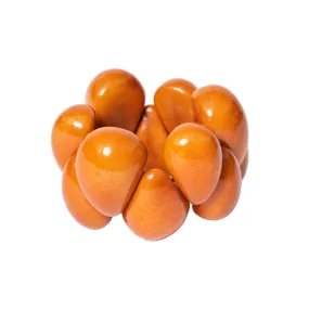 Handmade Tagua Bracelet in Orange