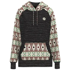 'Hooey' Women's Summit Aztec Pattern Hoody - Charcoal / Aztec