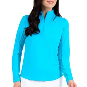 IBKUL Mock Long Sleeve Turquoise