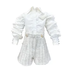 Iris Blouse and Tweed Shorts Set