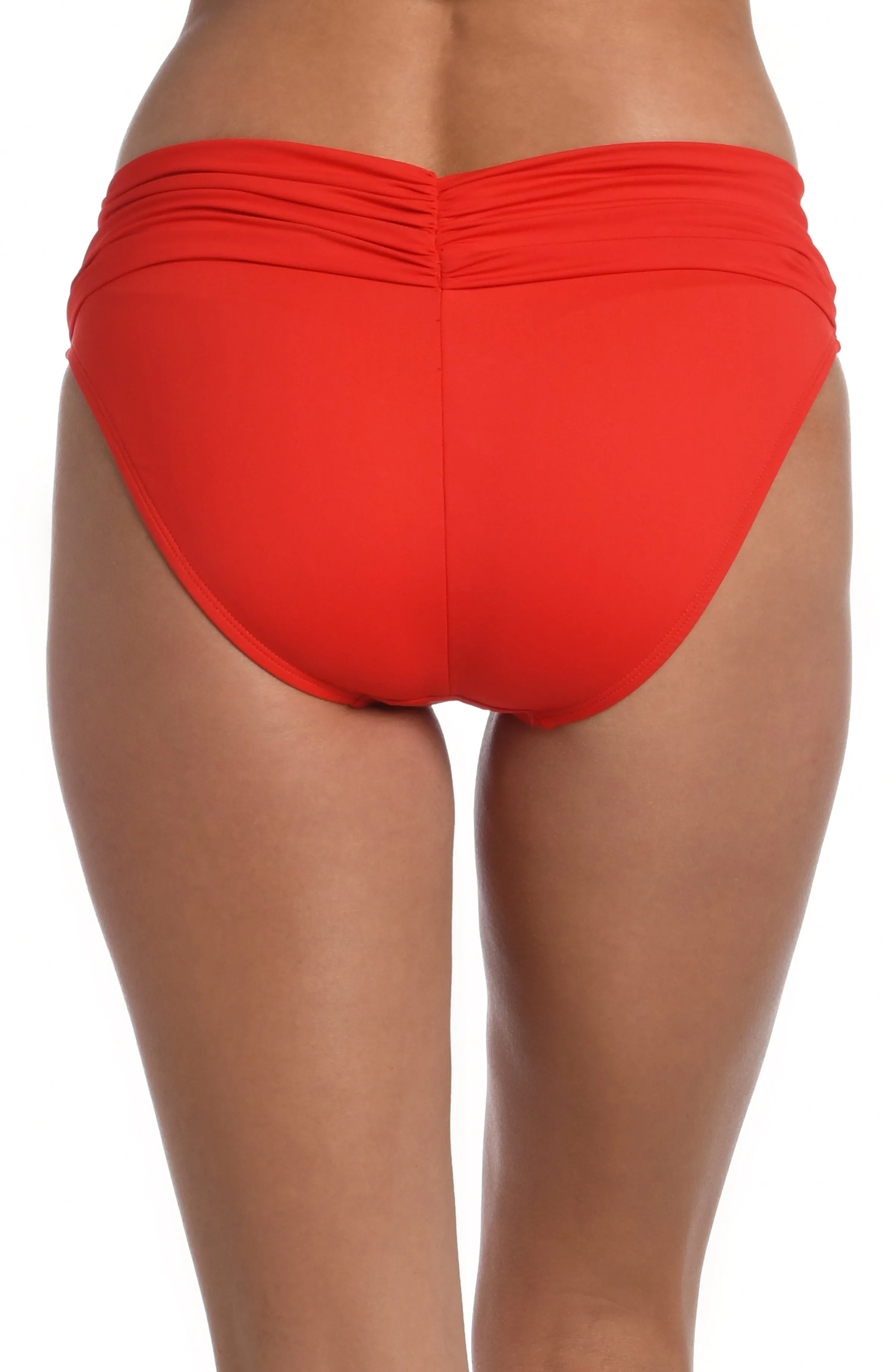 Island Goddess Shirred Band Hipster Bottom - Cherry - FINAL SALE