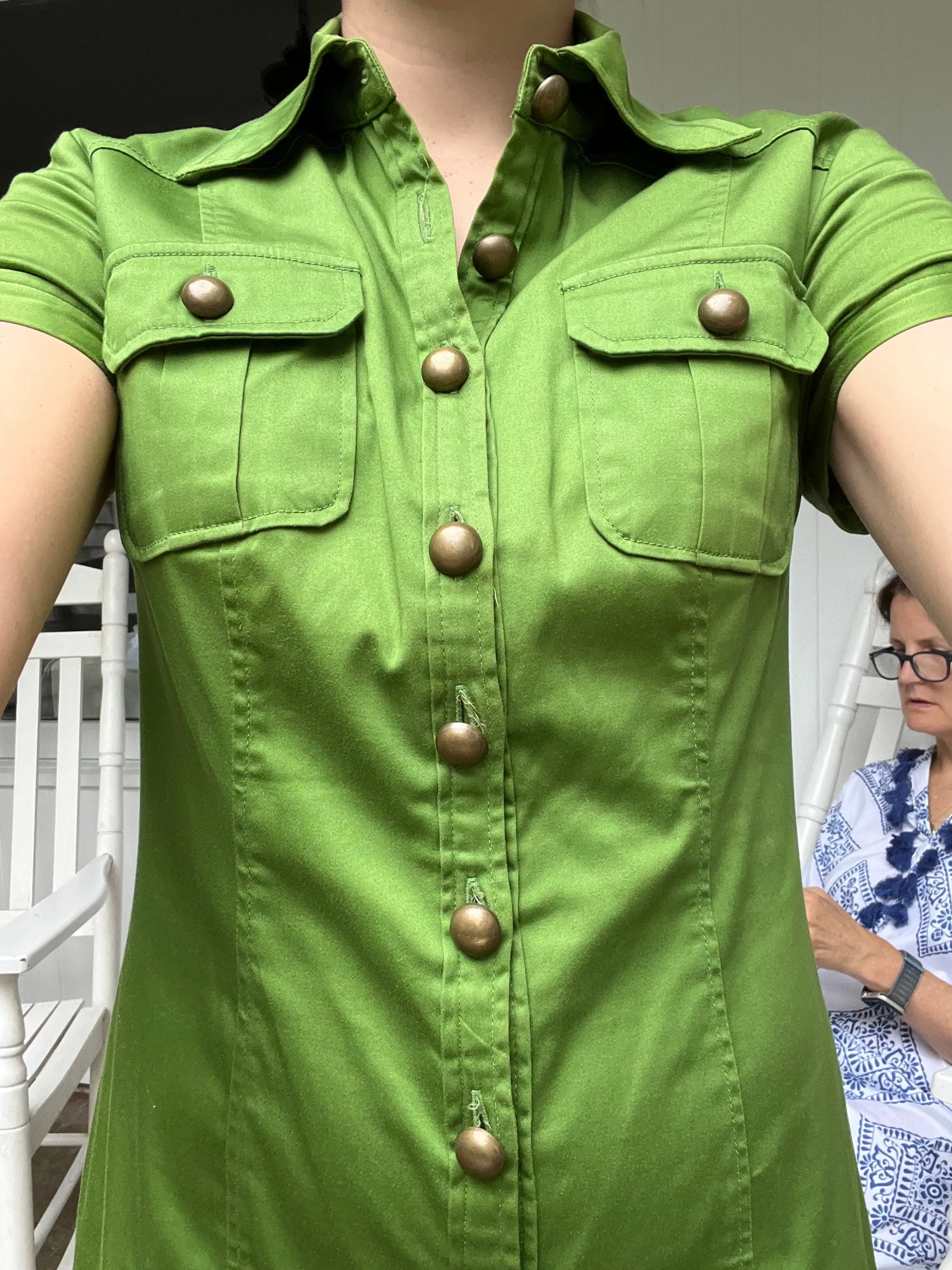 Kensie Green Button Up Dress, S