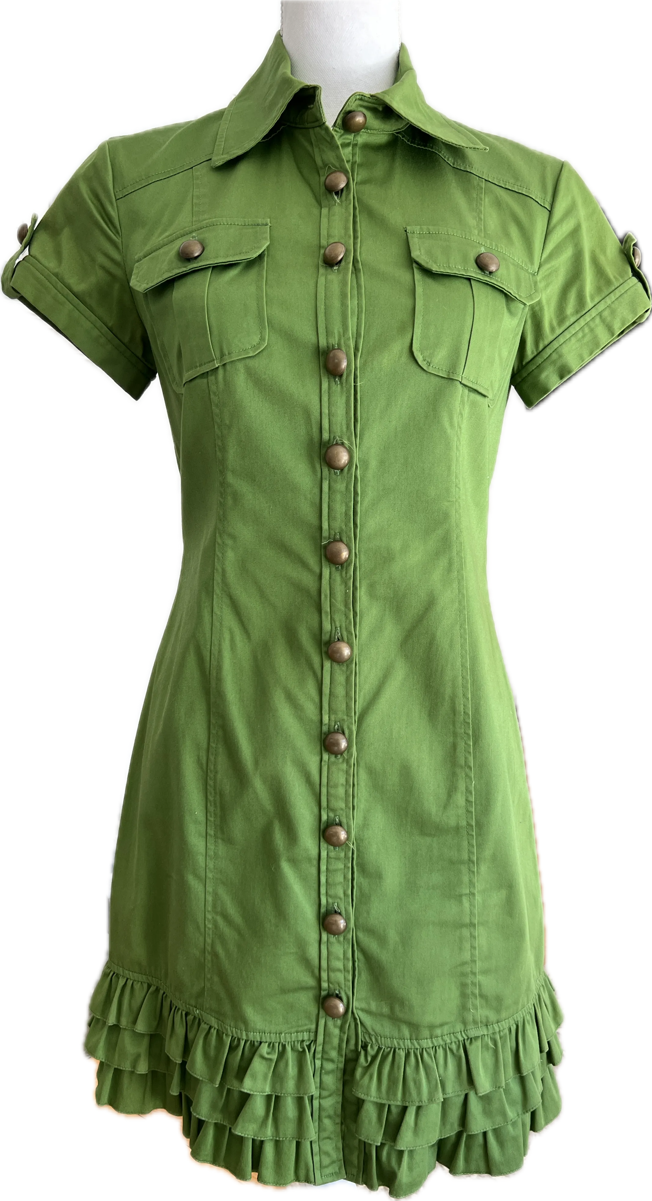 Kensie Green Button Up Dress, S