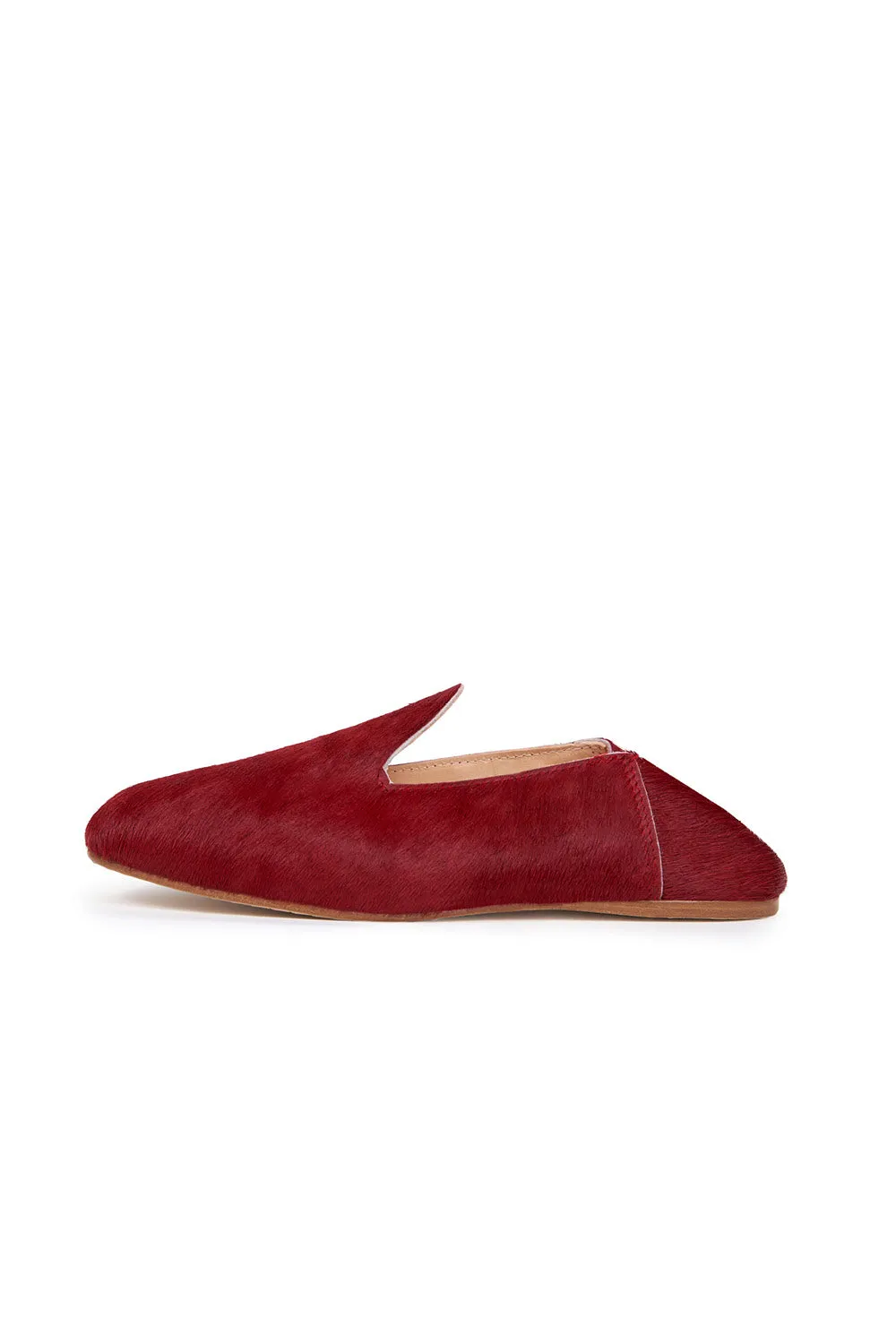 Leather Slide Loafer in Chili Red