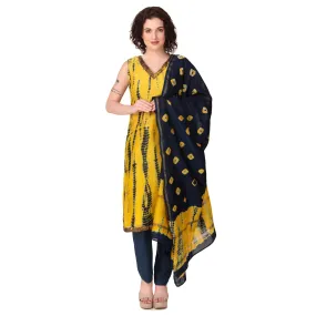 Magnetism yellow chanderi Silk Suit Set with Pant and dupptta for Women