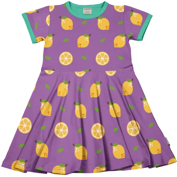 Maxomorra Lemon Organic Cotton Short Sleeved Circle Dress