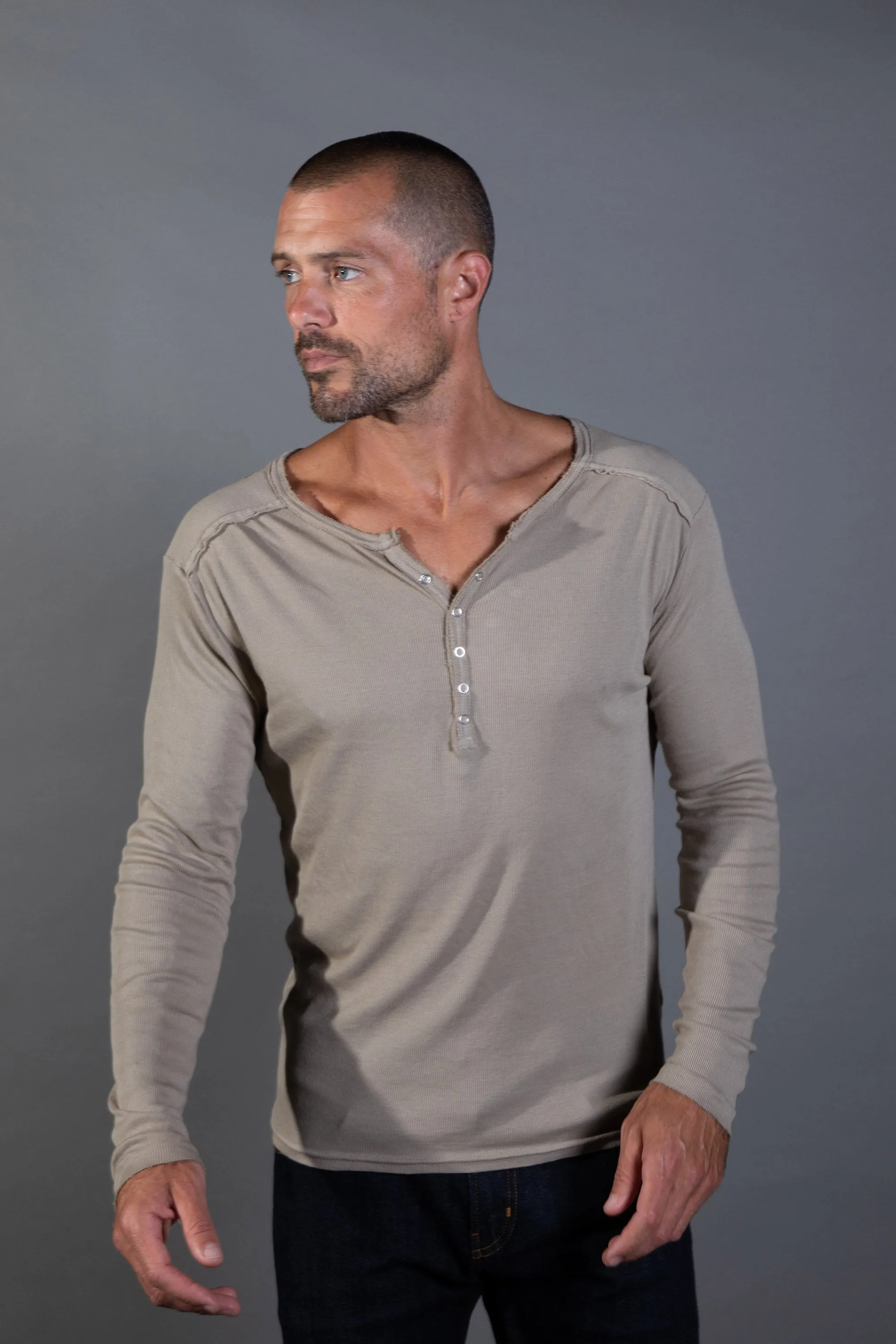 Men's Long Sleeve Henley