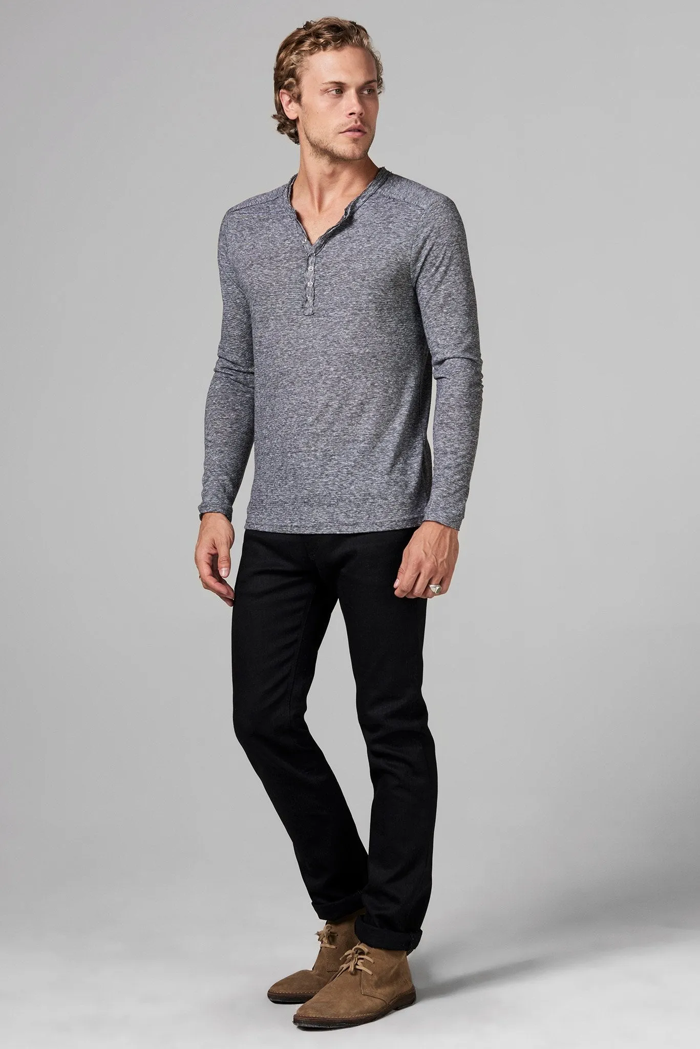 Men's Long Sleeve Henley