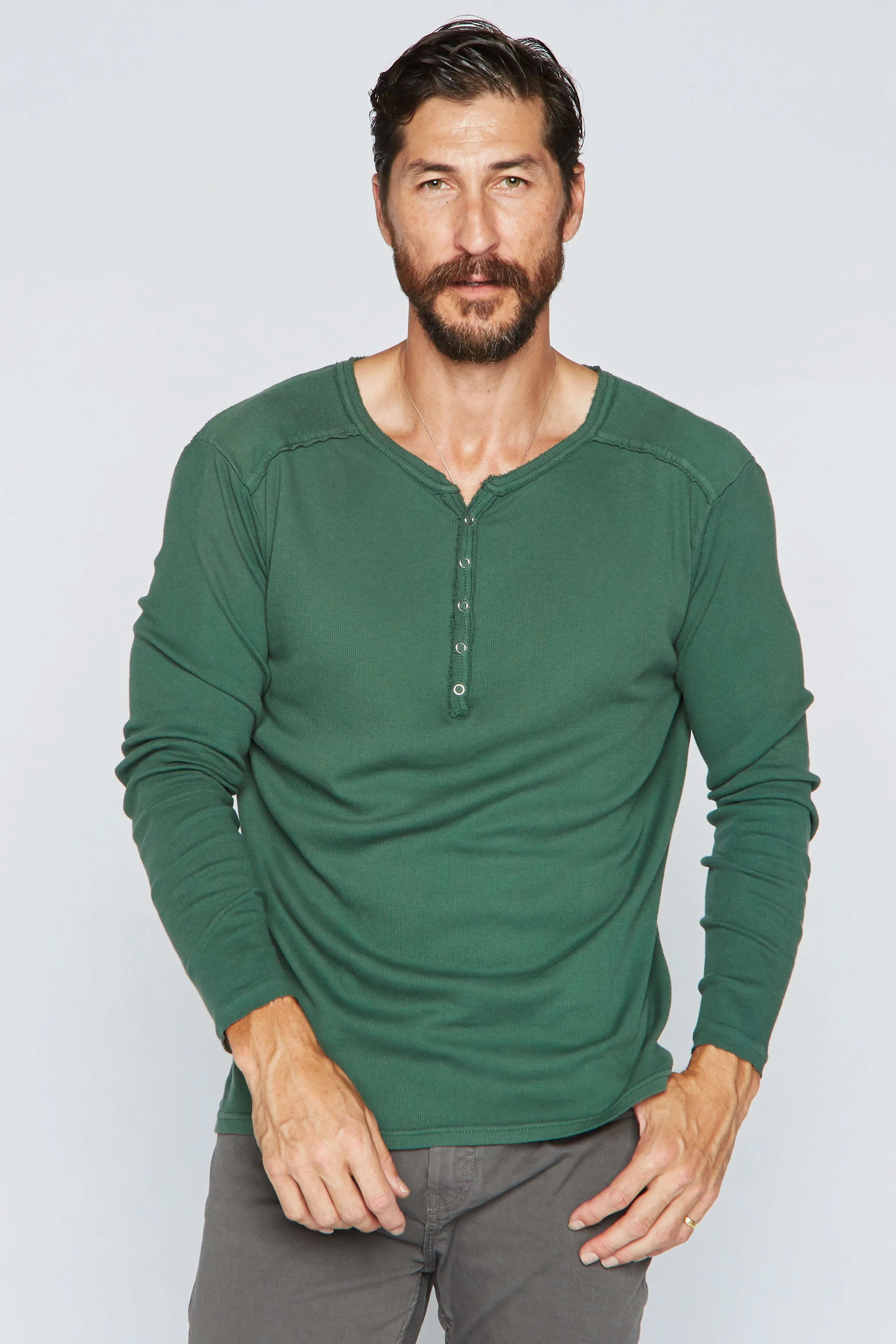 Men's Long Sleeve Henley