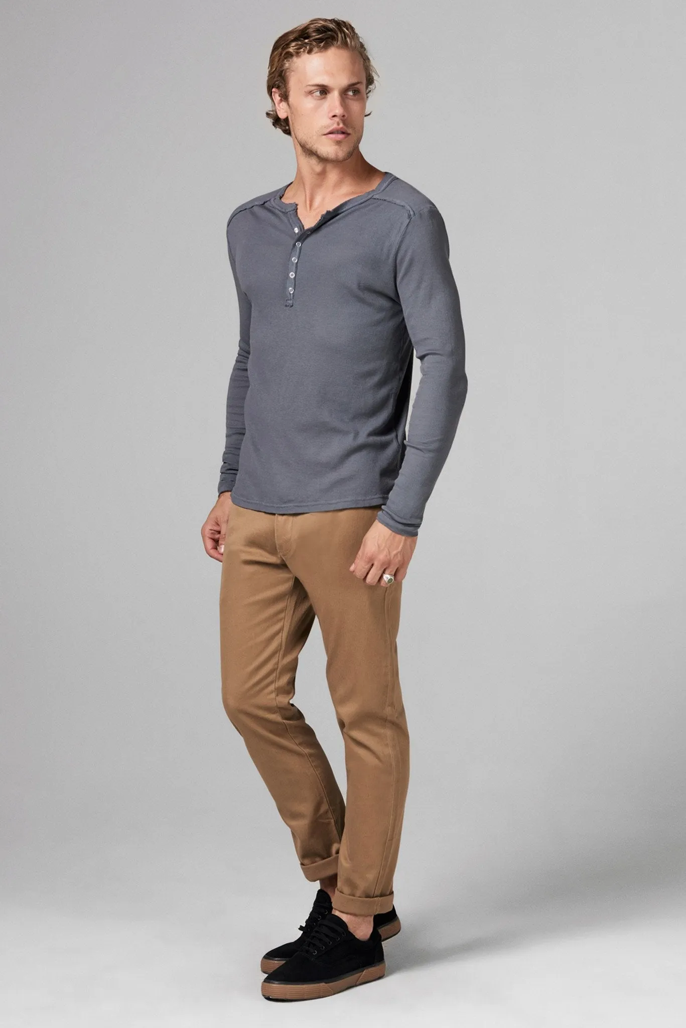 Men's Long Sleeve Henley