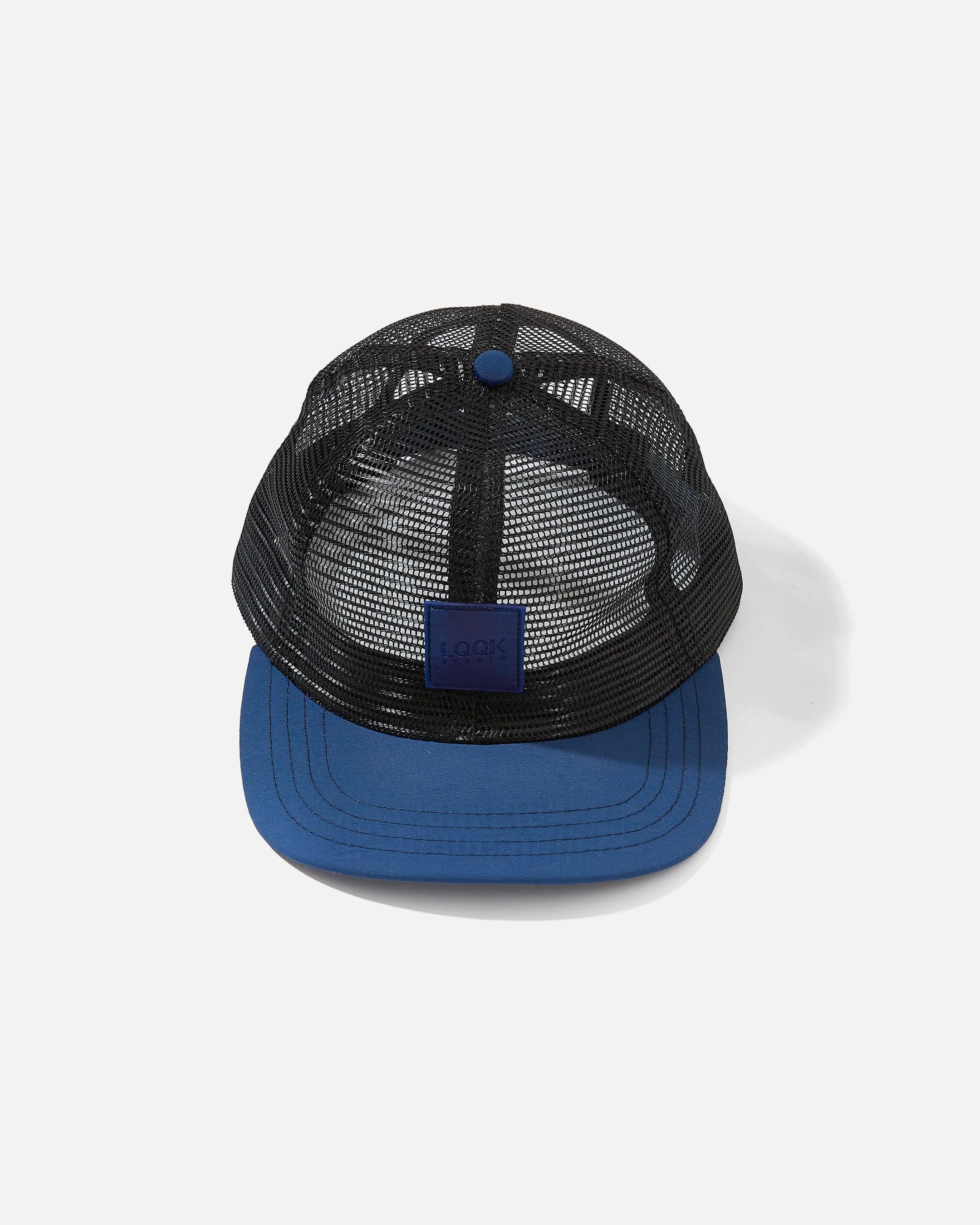 Mesh Crown 6 Panel Cap - Black / Navy