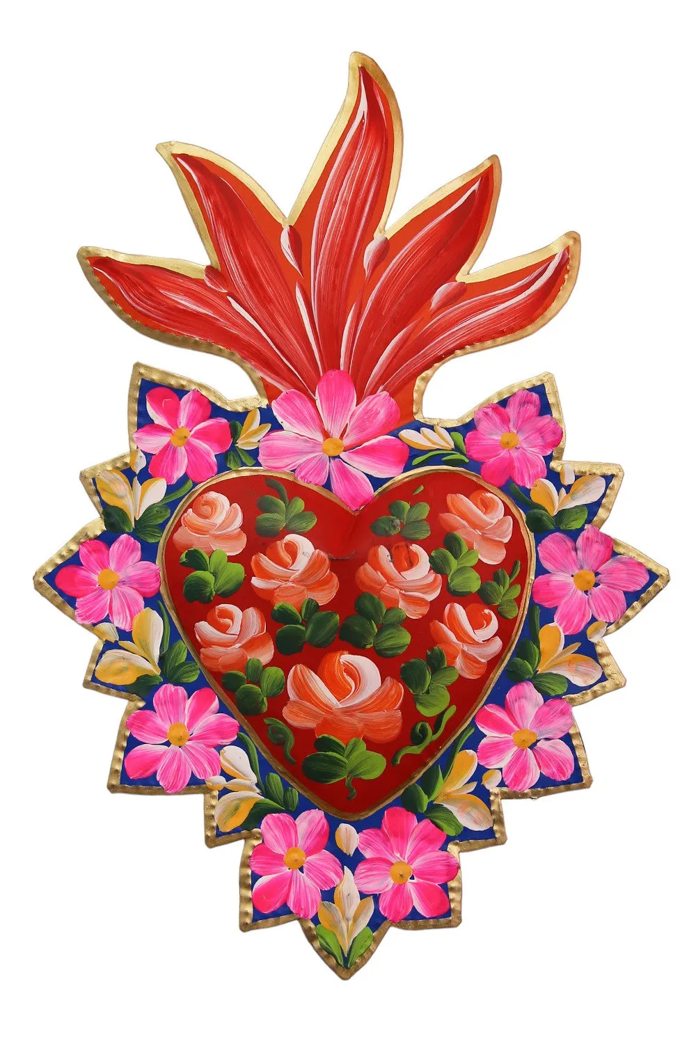 MEXICAN COLOURFUL PAINTED SACRED HEART