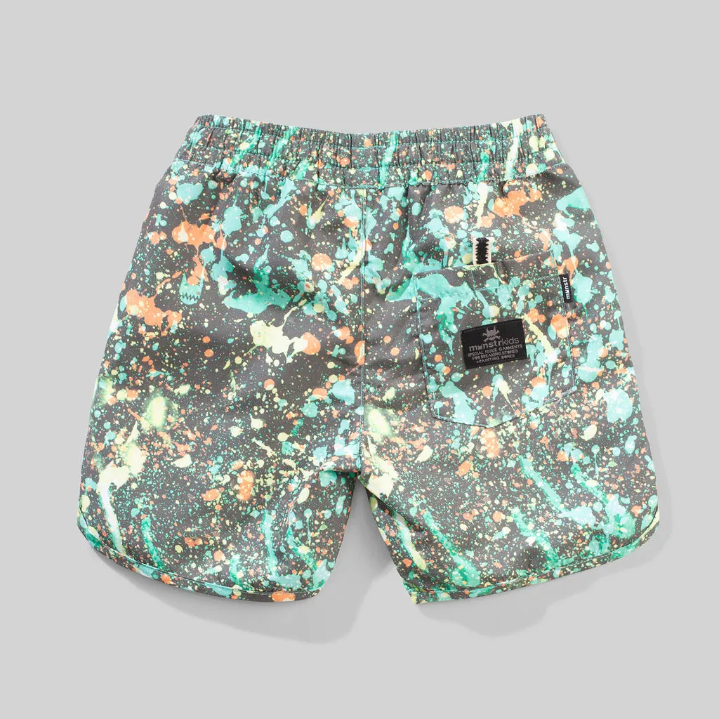 Munster Kids Crazykid Boardshort - Olivine Splatter