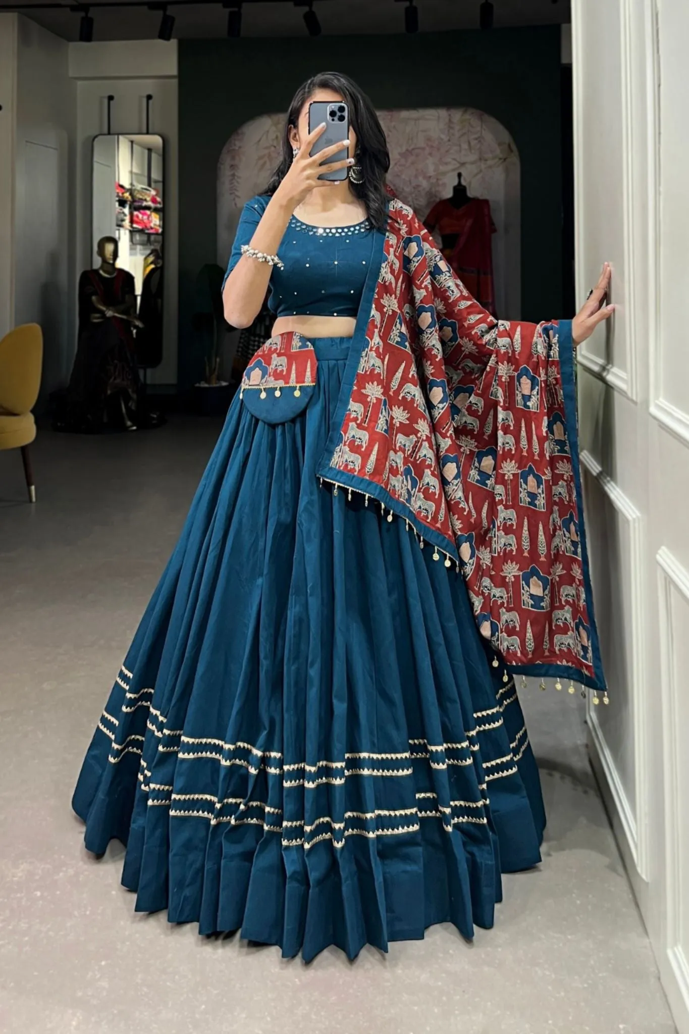 Navratri Festive Charm Printed Cotton Lehenga Choli Set