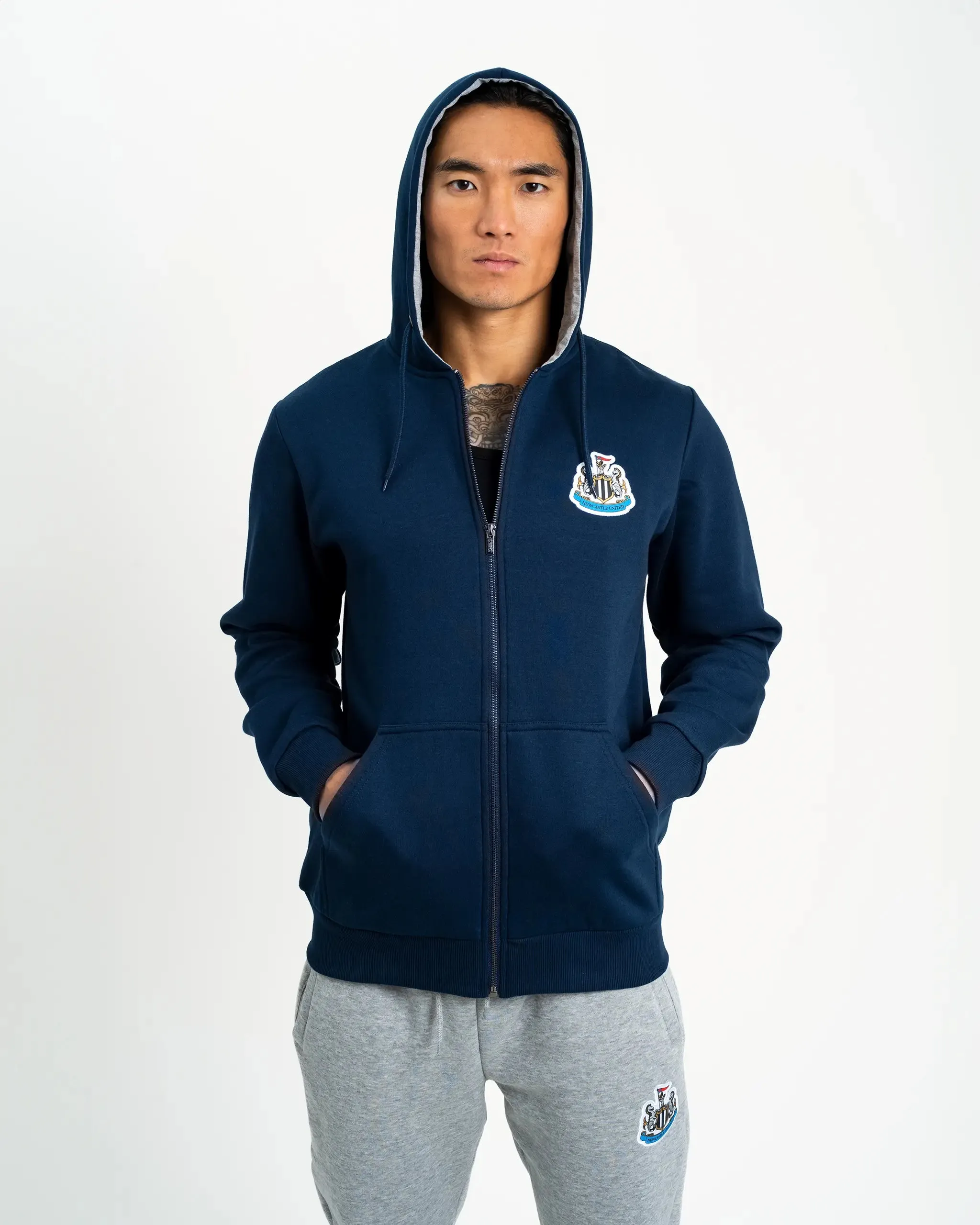 Newcastle United Men's Navy Terrace Full Zip Hoodie