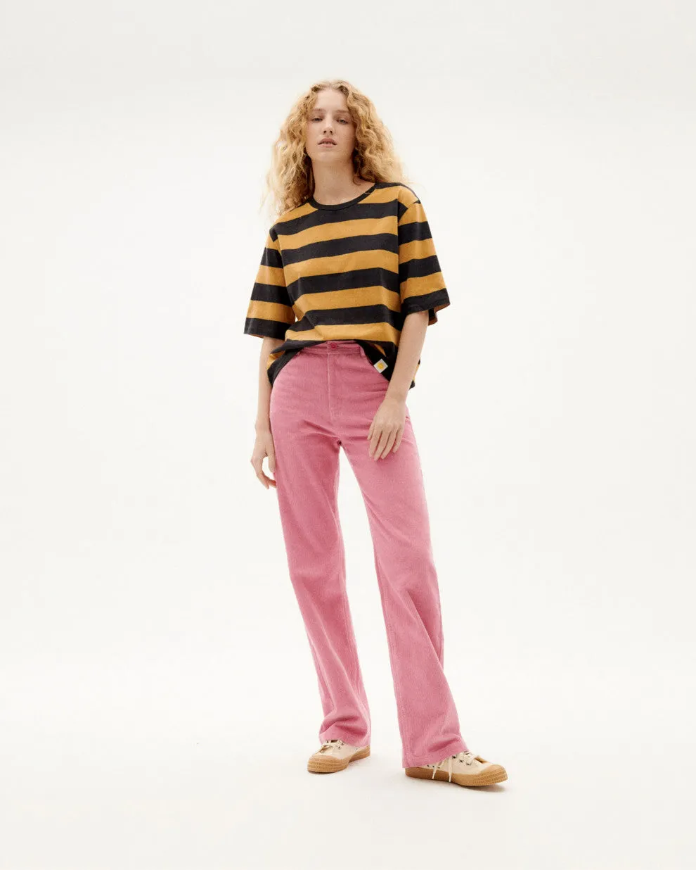 Ochre Stripes Lucia Organic Cotton T-Shirt