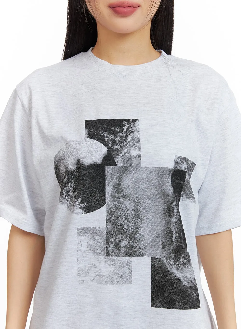 Oversized Cotton Graphic Tee CM419