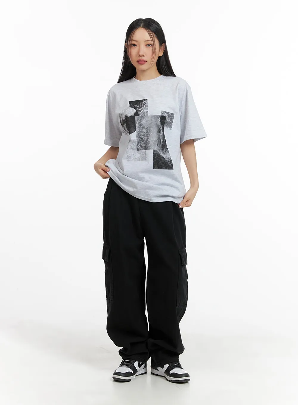 Oversized Cotton Graphic Tee CM419