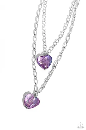 Paparazzi Layered Love Purple Necklace & Earring Set