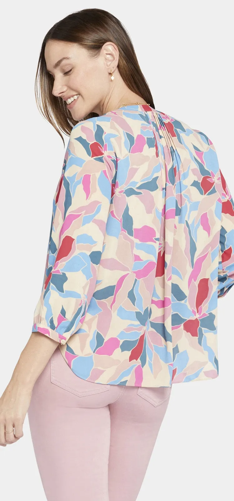 Pintuck Blouse Grafische Print | Graceway