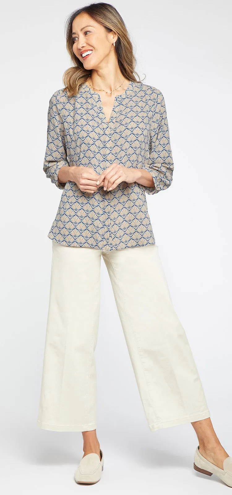 Pintuck Blouse Grafische Print | Taramore Geo