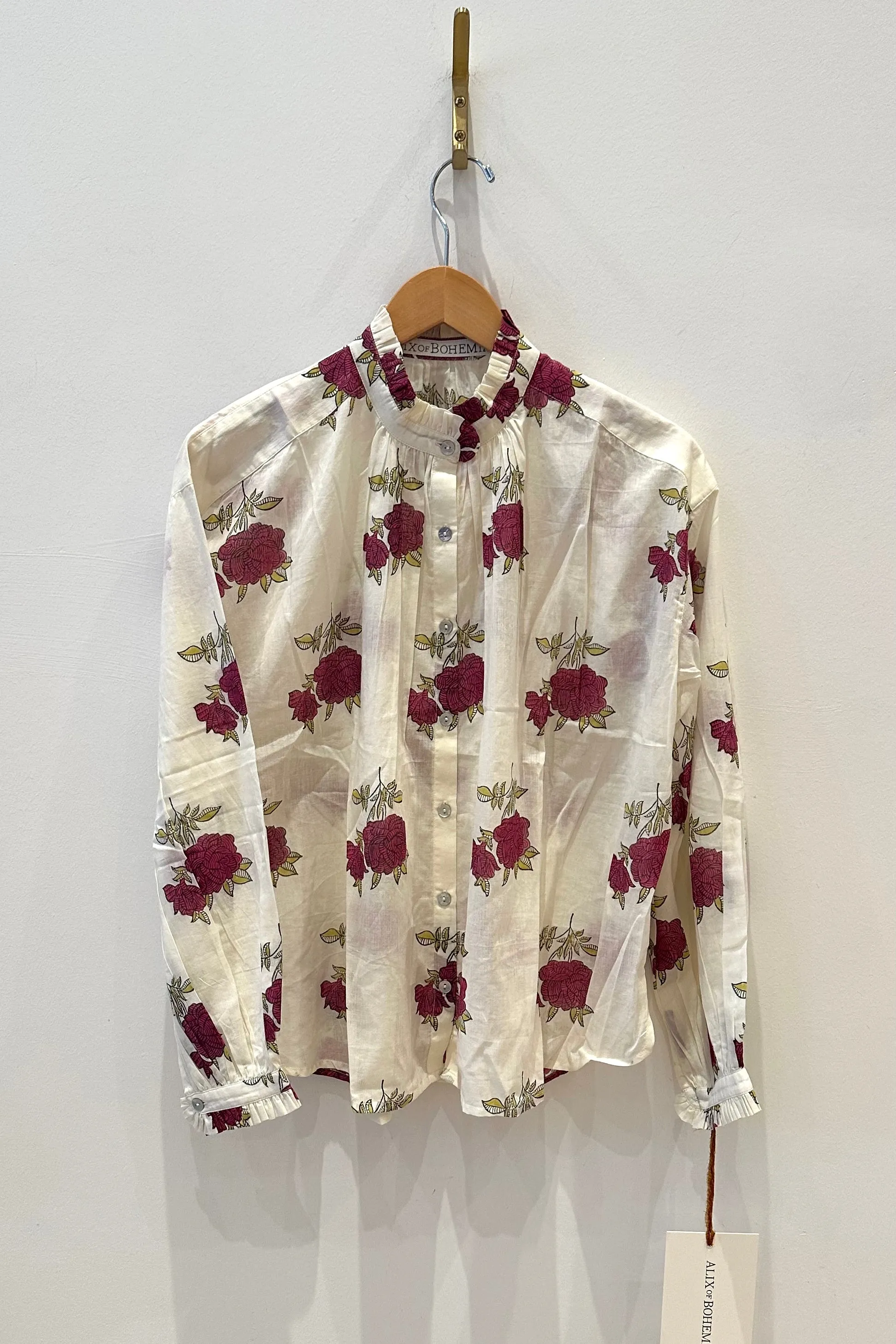 POET CERISE ROSETTE BLOUSE