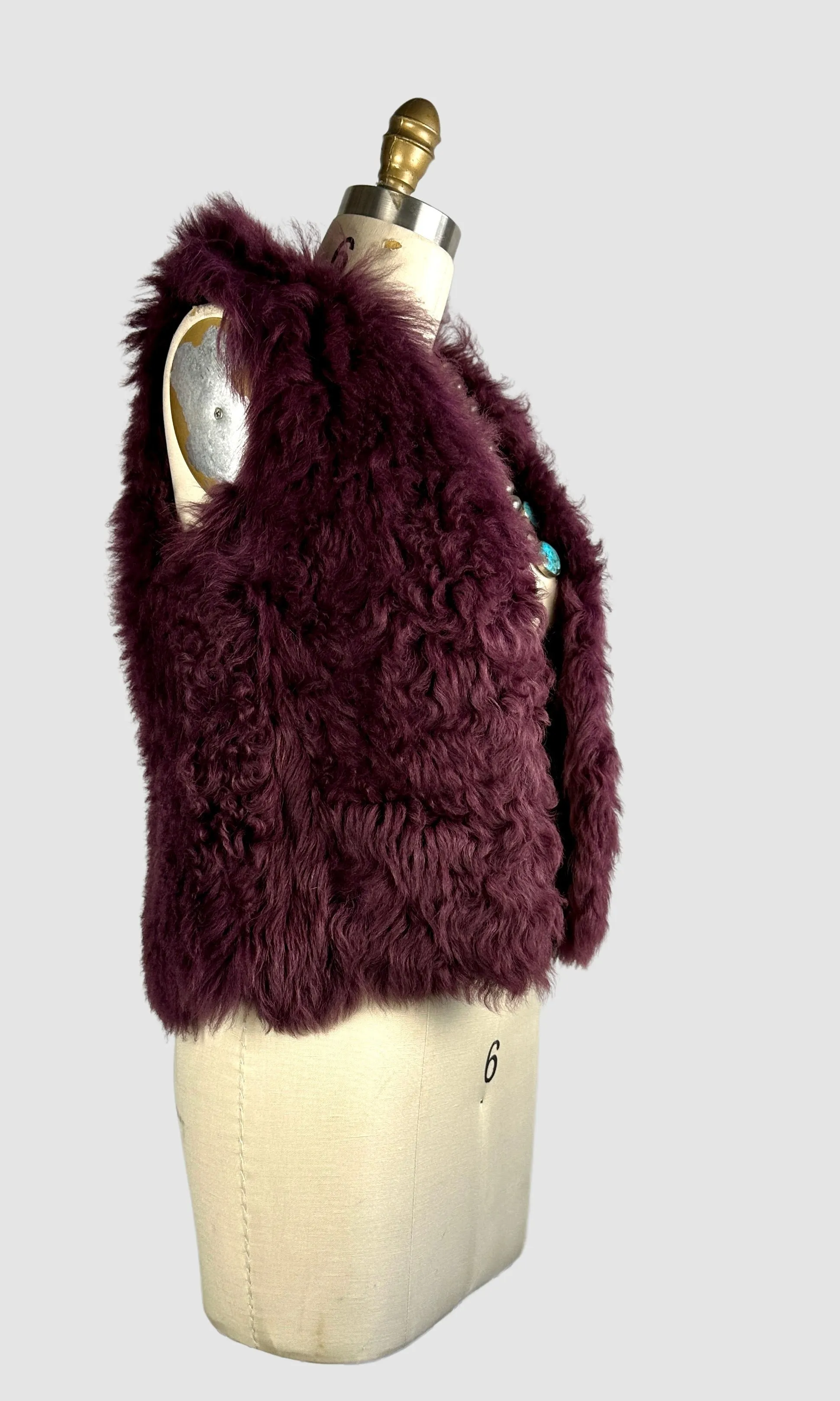 PURPLE HAZE 70s Sheepskin Penny Lane Vest  Small