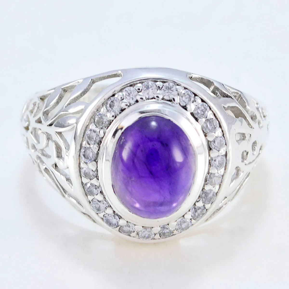 Riyo Fair Gem Amethyst 925 Sterling Silver Ring Gift For Handmade