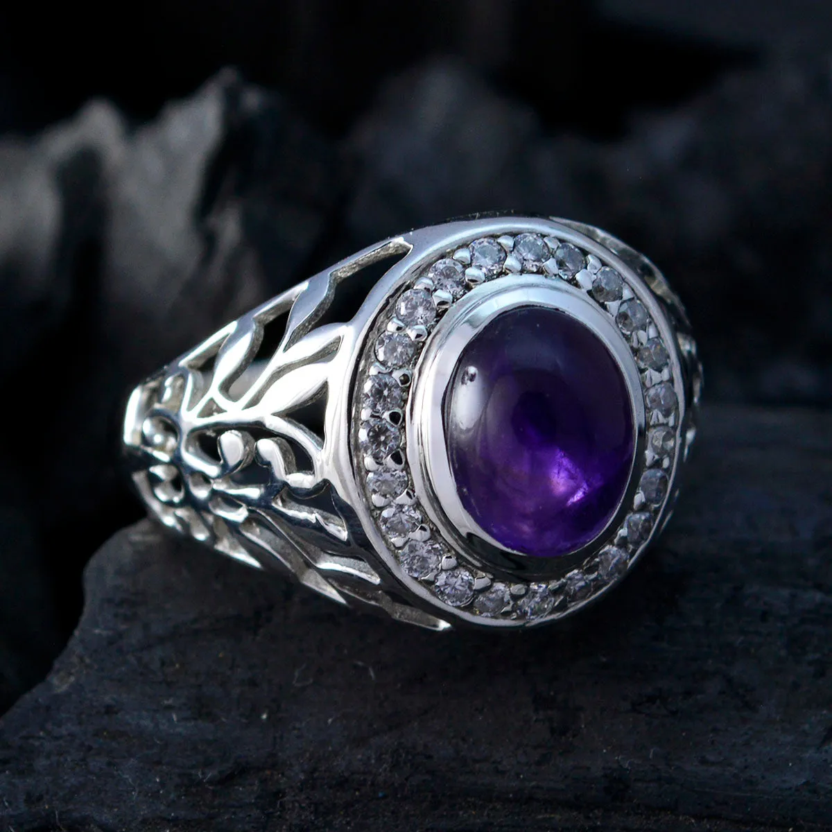 Riyo Fair Gem Amethyst 925 Sterling Silver Ring Gift For Handmade