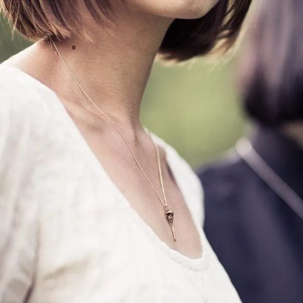 Rose Gold Hummingbird Skull Pendant