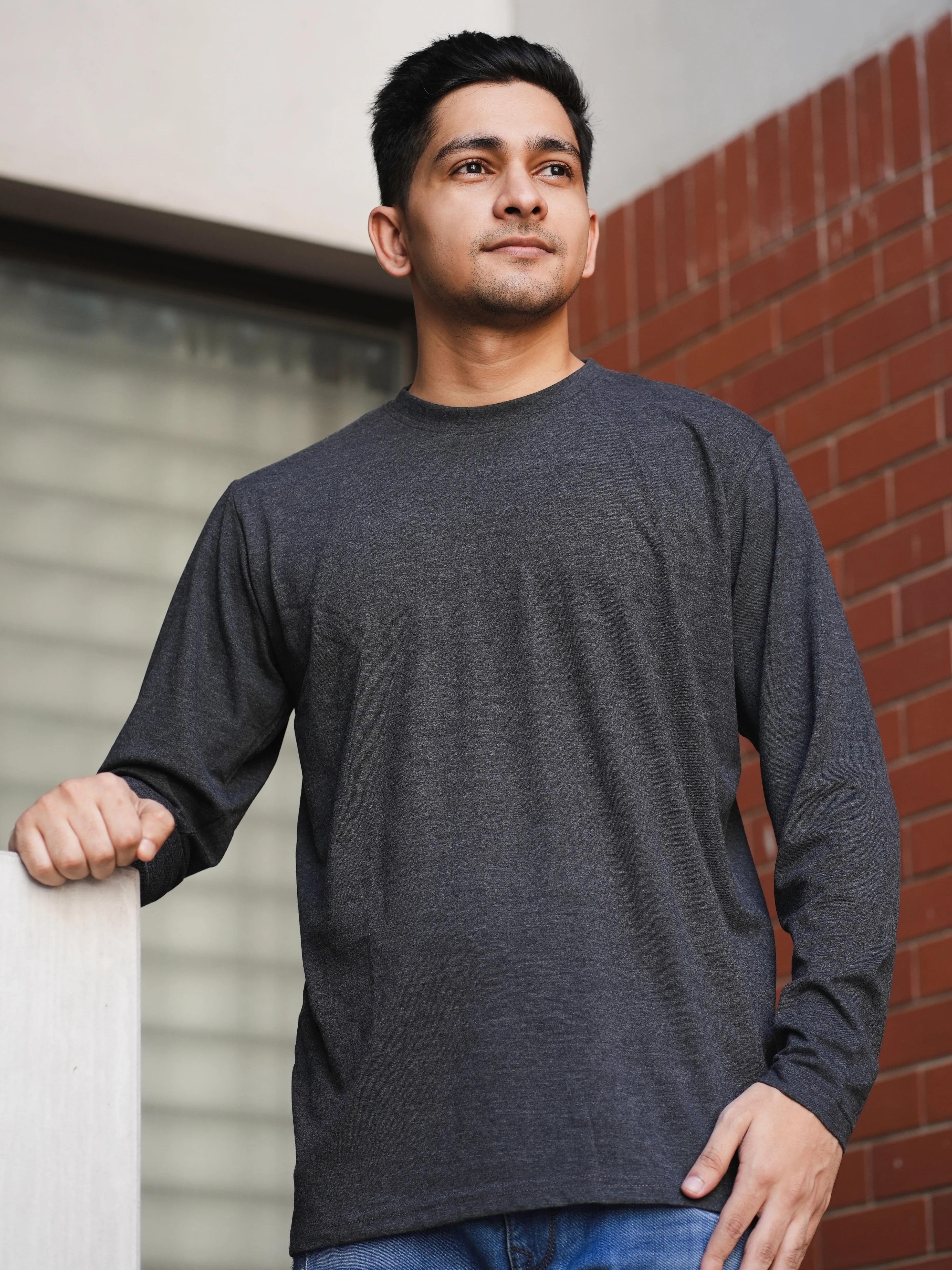 Round Neck Charcoal Full Sleeve